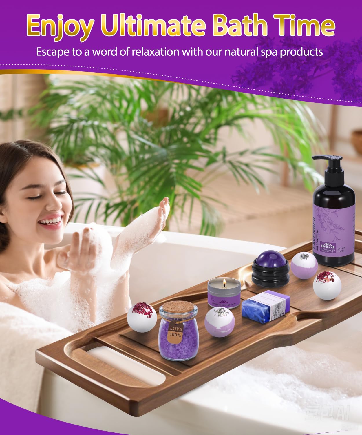 Luxury Bath Gift Set for Women, 12 Pcs Relaxing Lavender Spa Gifts for Women, Self Care Gifts For Mom Wife Girlfriend Sister - Happy Birthday, Christmas, Valentine's Day, Mothers Day Gifts