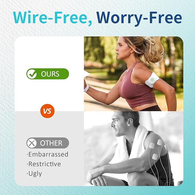 Comfytemp Wireless TENS Unit Muscle Stimulator, FSA HSA Eligible Rechargeable Tens Unit for Pain Relief with Remote Control, Portable Pulse Muscle Stimulator for Back Shoulder Sciatica, 15 Modes