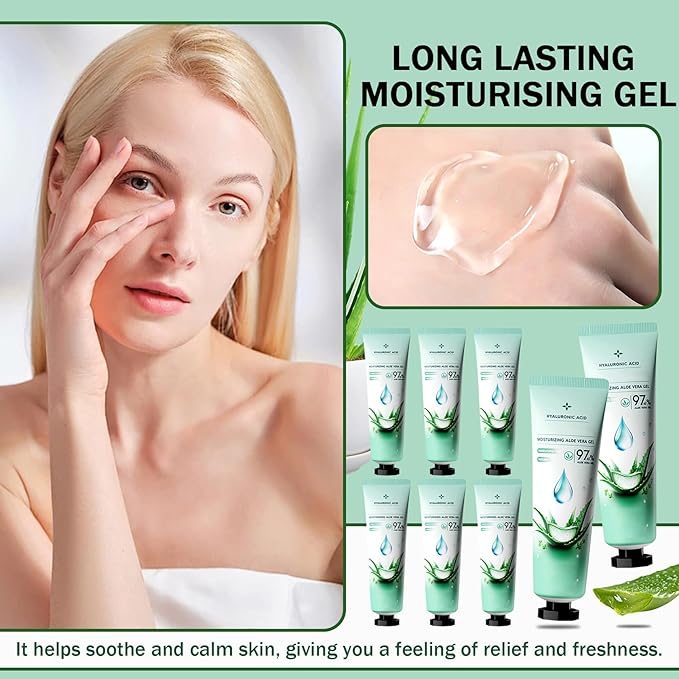 8PCS Purity Aloe Vera Gel - Hydrating Aloe Vera Gel for Face and Skin,No Sticky Moisturizing Aloe Gel L