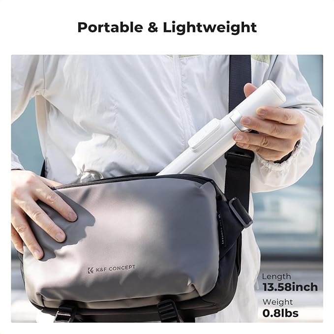 K&F Concept Selfie Stick for iPhone, Auto Open & Close Phone Tripod Stand, 360° Rotatable Selfie Stick with 9 Button Bluetooth Remote, Extendable Automatic Tripod for Cell Phone(White)