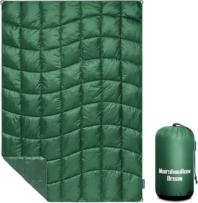 Camping Blanket, Packable Puffy Blankets Lightweight Windproof Waterproof for Outdoors,Hiking, Backpacking,Beach,Car,Picnic,Stadium
