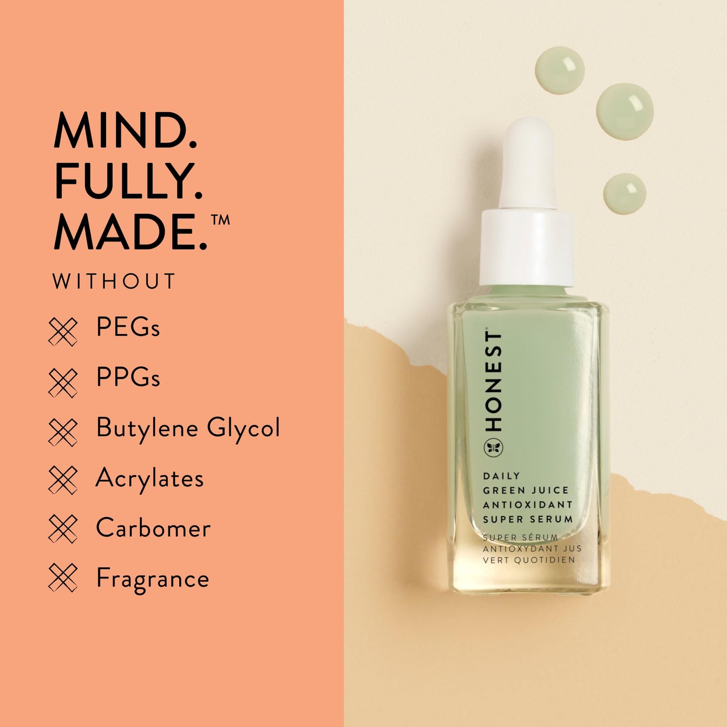 Honest Beauty Never Basic Skincare Duo | Mini Hyaluronic Acid Infused Hydrogel Cream (0.57 fl oz) + Mini Green Juice Antioxidant Serum (0.4 fl oz) | EWG Verified, Vegan + Cruelty Free