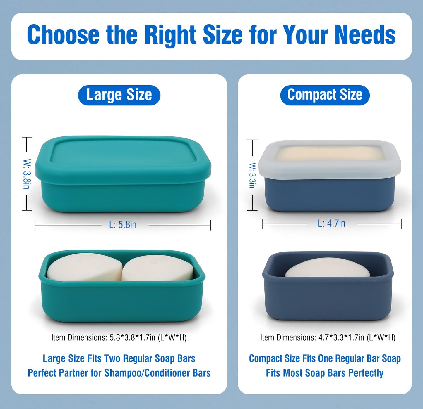 Enhanced Leak Proof Travel Soap Case, AIMAIAIMAI Silicone Soap Container with Draining Layer, Portable Bar Soap Holder for Bathroom, Camping, Gym, Easy to Clean (Green)