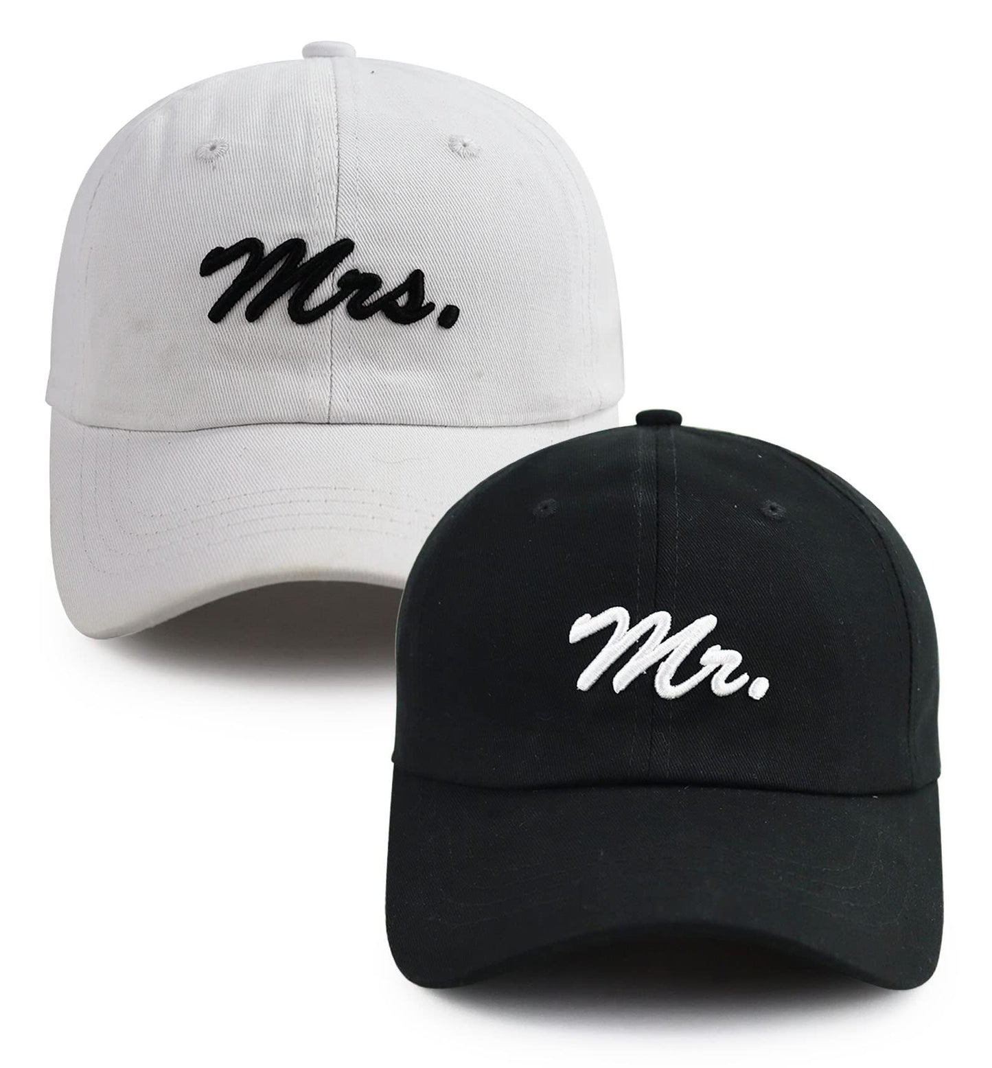 Mr and Mrs Gifts, Bride Groom Couples Hats, Funny Christmas Valentines Day Newlywed Wedding Honeymoon Essentials, Adjustable Cotton Embroidered Baseball Caps for Men Women Dad Mom Husband Wife