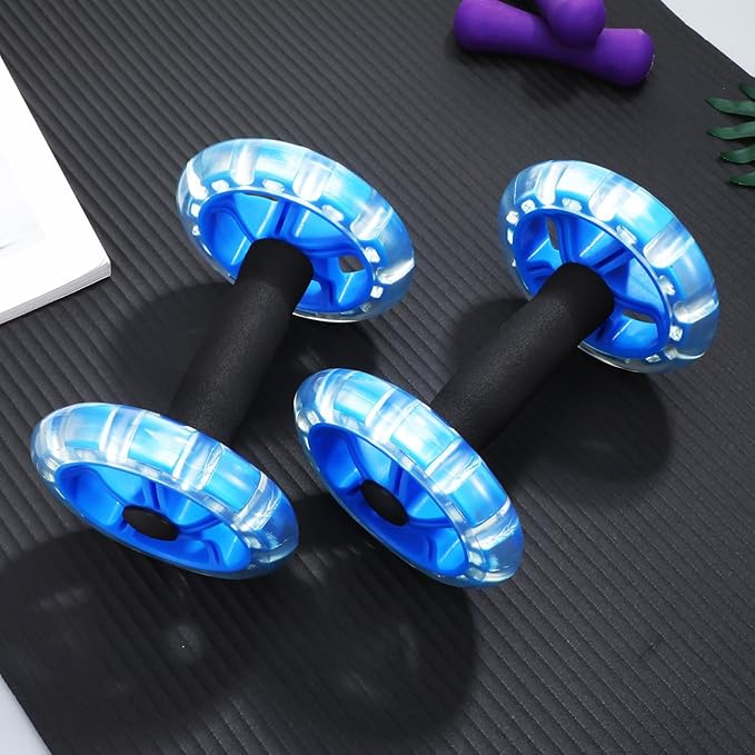 Kisangel Exercise Roller Weight Loss Equipment Exercise Abdominal Roller Ab Exercise Roller Hand Weights Dumbbell Yellow Fitness Exercise Device Fitness Wheel Wire Wheel