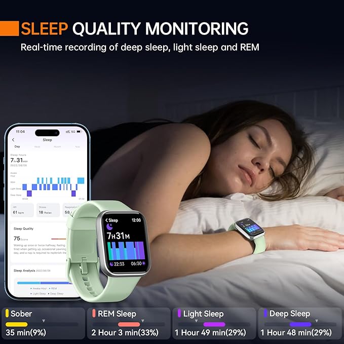 aeac Smart Watch Fitness Watch for Men Women, Alexa Built-in & Stable Bluetooth Call, 100 Sports, IP68 Waterproof Smartwatches for iOS Android