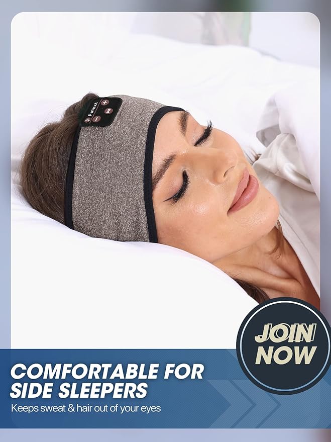 Sleep-Headphones-Bluetooth-Sleeping-Headband - Sleeping Headphones for Side Sleeper, Elastic Music Band Cozy ASMR Wireless Eye Mask Valentines Day Gifts for Her Him Wife Husband Women Men