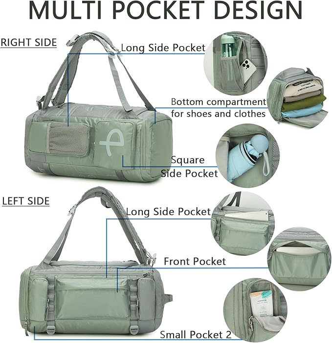 BE SMART 32L Extra Large Gym Backpack for Women, Big Gym Bag with Shoes Compartment, Waterproof Heavy Duty Duffel Bags, Women's Workout Backpacks for Outdoor Sport,Hiking,Camping,Travel