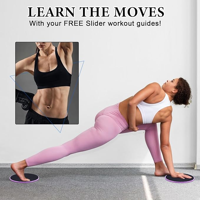 24 Pcs Core Sliders for Working Out Abdominal Exercise Gliding Discs Dual Sided Workout Disc Fitness Sliders Exercise Gear for Gym Floors Training Abdominal Core Strength
