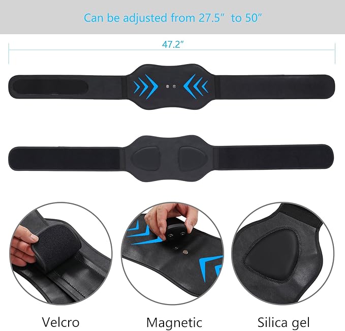 ABS Stimulator, EMS Muscle Stimulator, Ab Machine, Fitness Workout Equipment for Women and Men, Portable Muscle Toner for Abdomen, Black blue