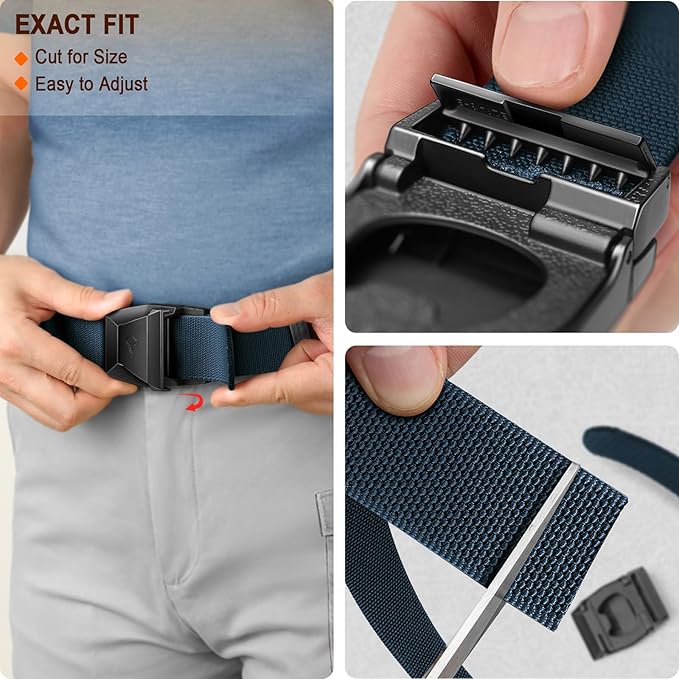 BULLIANT Men Belt 2 Pack,Nylon Web Holster Belt Stretch for Gift Men Outdoor Work Sports Hunting Hiking,Quick Release