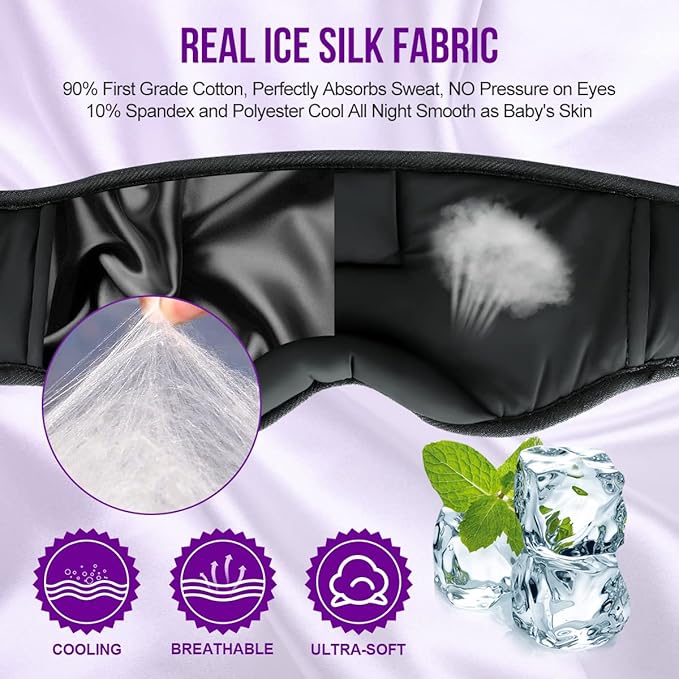 MUSICOZY Sleep Headphones, Bluetooth Sleep Mask Headband Headphones Sleeping Eye Mask, Wireless Music Earbuds Earphones with HD Headphone Ultra-Thin Stereo Speakers for Side Sleepers Men Women