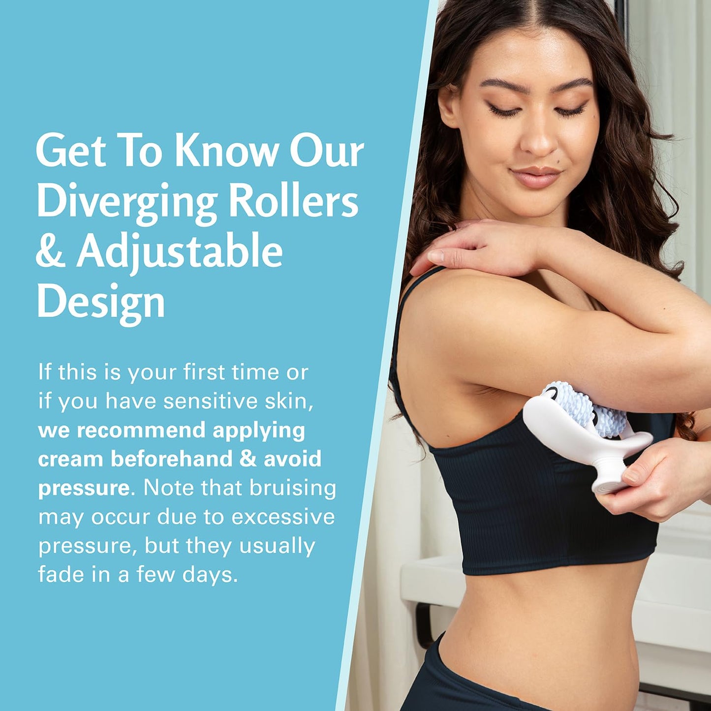 Anti Cellulite Roller & Lymphatic Drainage Massager | Fascia Blaster for Contoured & Smoother Skin | Tool for Sore Arms, Legs, Stomach & Buttocks by M3 Naturals