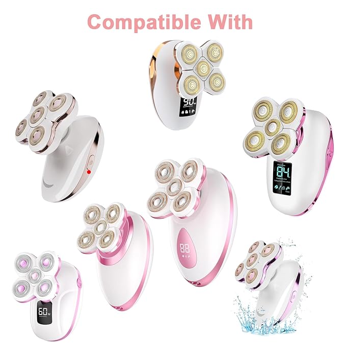 5 Blades Women Shaver Replacement Heads for Head Shaver and Many Brands 5 Blades Replacement Shaver Head Blade 5 Heads Beard Electric Razor Shaver Head