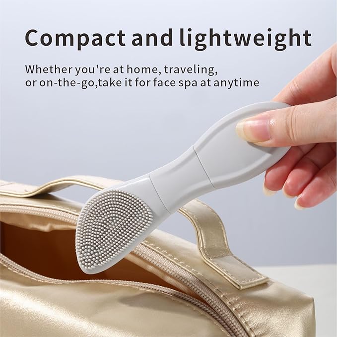 Blackhead Remover Tool,Silicone Face Scrubber, 2 in 1 Nose Scraper for Deep Cleansing,Skin Scrubber Face Spatula, Nose Blackhead Remover, Pore Cleaner Skin Care Tool for Men and Women (Light Gray)