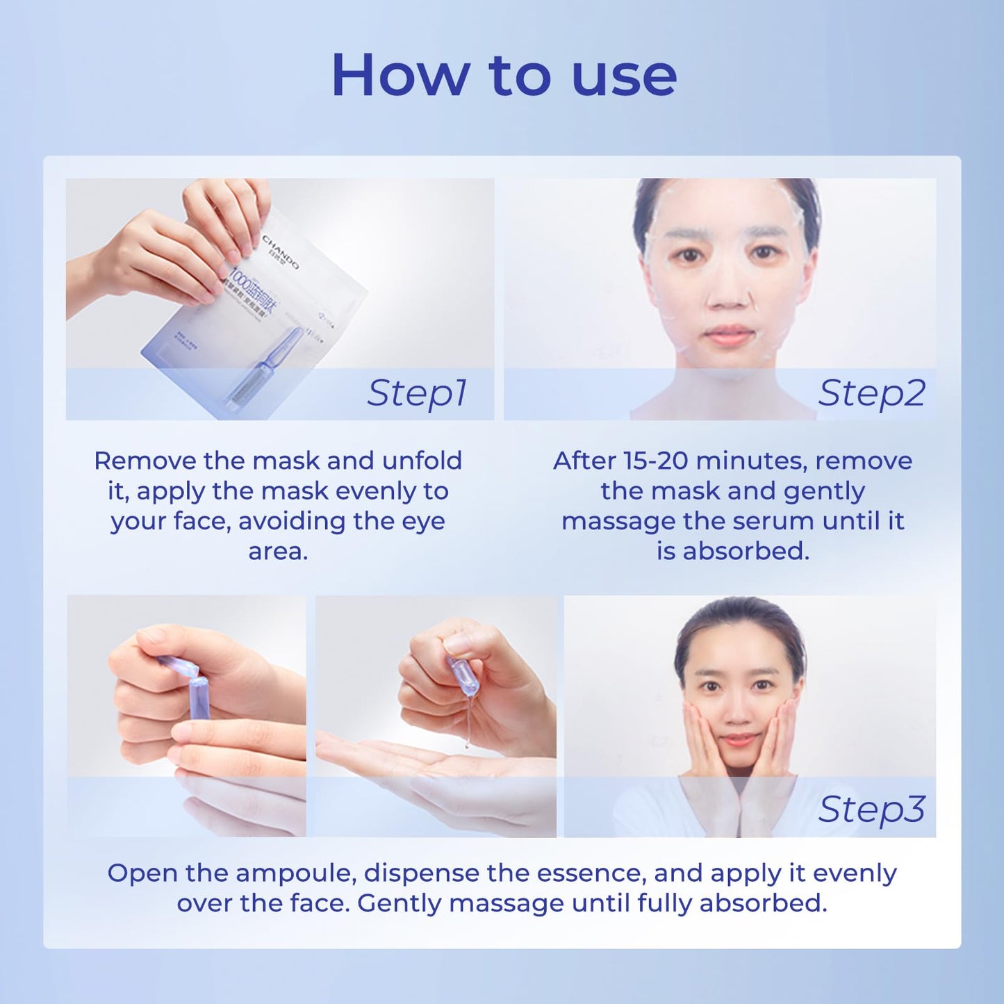 CHANDO HIMALAYA 2-Step Copper Peptide Anti-Wrinkle Ampoule Mask (1.5ml+33mlx5PCS) - Powerful Anti-Wrinkle Mask with Copper Peptides for Firming and Smoother Skin