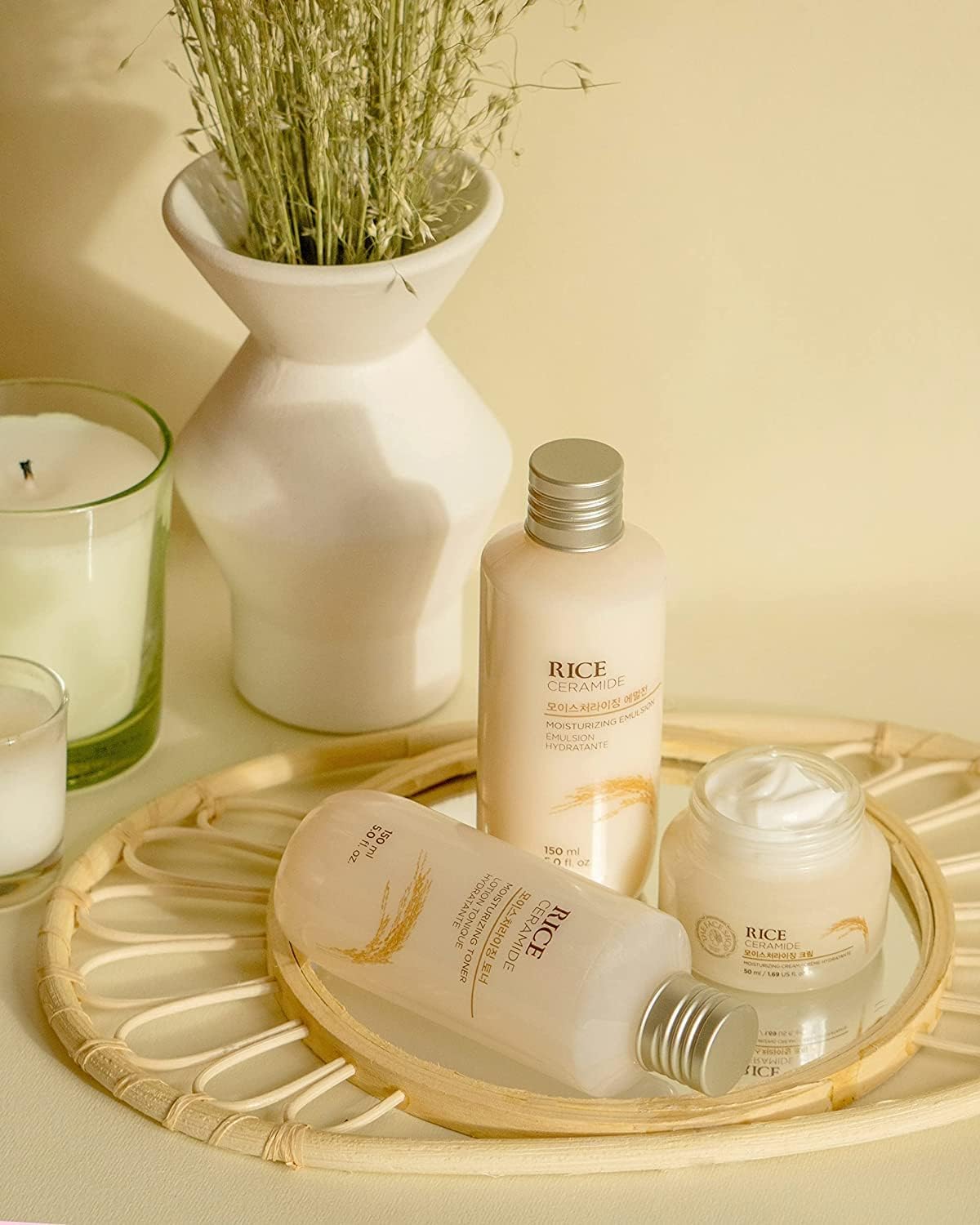 The Face Shop Rice Ceramide Cream, Hydrating Face Moisturizer, for Dry & Combination Skin, Lightweight, Fast-absorbing, 1.69 fl. oz.