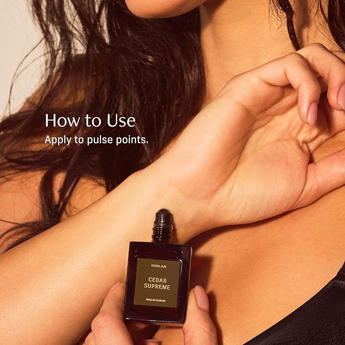 CYKLAR Perfume Oil Roll-On. Travel-Friendly Cedar Supreme Fragrance With Bergamot, Lavender, and Cedarwood. Long-Lasting Essential Oil Parfum For Women and Men. 0.5 Fl Oz Scented Rollerball Bottle