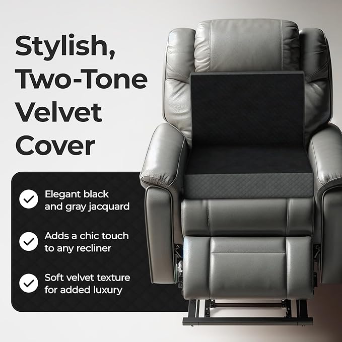 Kolbs Extra Large Recliner Cushion | Chic 2 Tone Velvet Cover (Seat with Back)