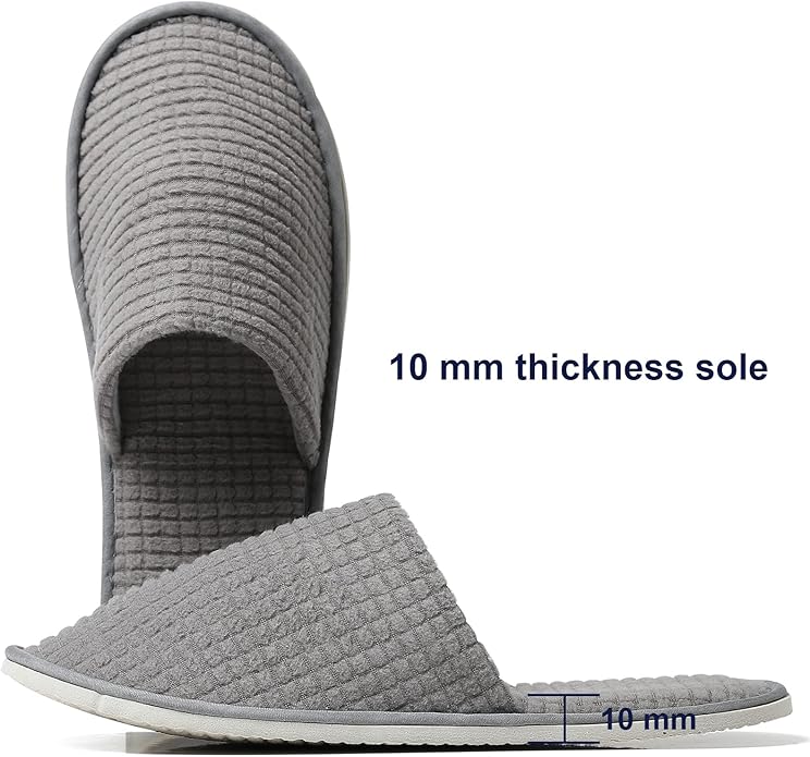 12 Pairs Disposable House Slippers for Guests, Washable Reusable Soft Polar Fleece Spa Slippers, Non-slip Indoor Slippers for Hotel Travel
