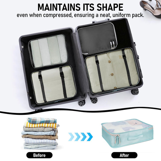 Lemoobolsa 5 Set Packing Cubes For Travel Essentials, Luggage Packing Organization Cubes Suitcase Organizer Bags Set For Luggage Travel Packing Cubes For Suitcases Durable (5 Pcs, Black)