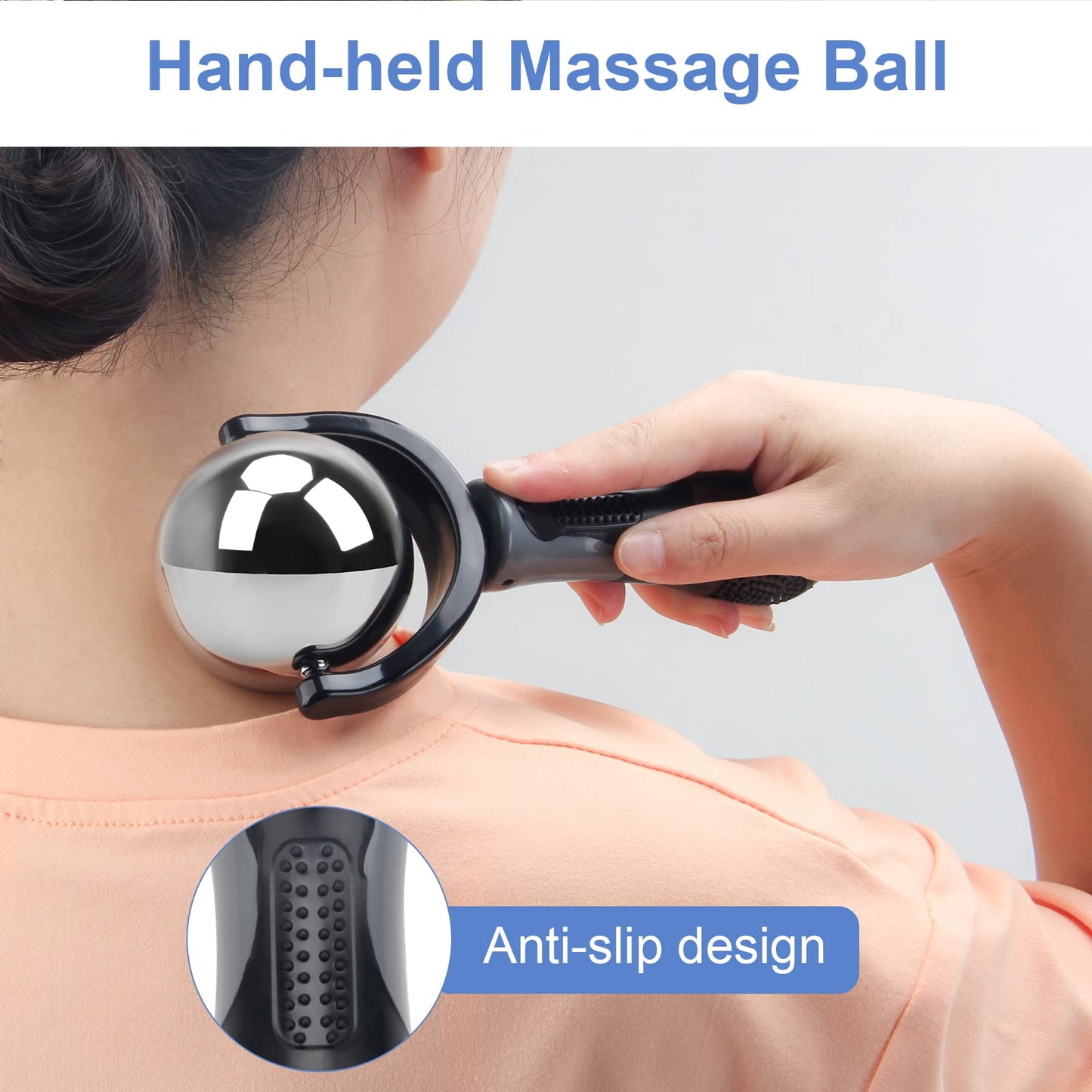 Catcan Cold Massage Roller Ball, Cold Therapy Relief, Portable Fitness Ice Roller Ball with Handle, Great Tool for Back/Neck Pain, Muscles Recovery and Inflammation