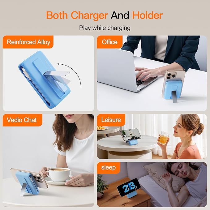 2025 Latest Portable Charger, 16800mAh Magnetic 15W Wireless Power Bank with 2 Built in Cables, LED Display Battery Pack Travel Essentials for iPhone 17/16/15/14/13/12/Pro/Mini/Pro Max