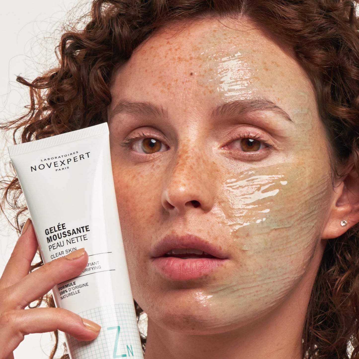 Novexpert Clear Skin Foaming Gel - Gentle Facial Cleanser With Zinc - Renews, Restores Skin - Deep Clean With Hydrating Face Wash - Vegan, Organic Skincare - 1.05 oz