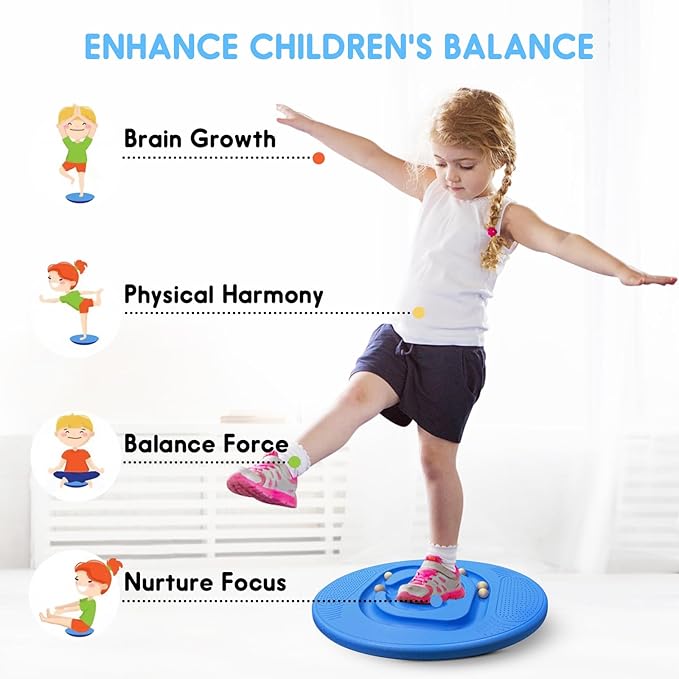 Kids Maze Balance Board - Wobble Trainer for Ski Surf Snowboard, Non-Slip Sensory Rocker Ages 3-12, Core Therapy & Skate Prep