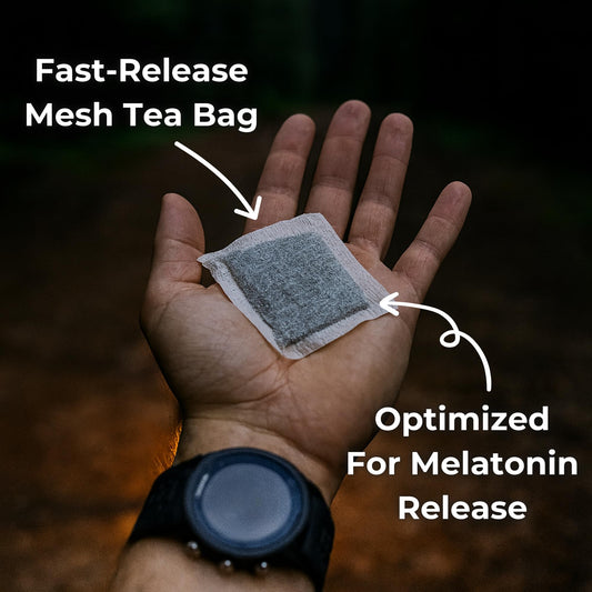 Rest &  Recover Sleep Tea by Long Run Co. – Caffeine‑Free Herbal Tea with Melatonin (25 Tea Bags) – All Natural, Better Sleep & Recovery, Wake Up Refreshed [3mg Melatonin, Mint Cookie]