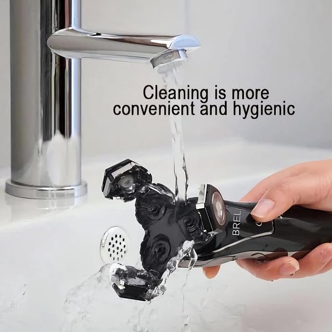 BREL Electric Razor for Men- 4-in-1 Multifunctional Grooming Kit for Beard, Head, and Face - Waterproof Rotary Shaver with Travel Lock and Long Battery Life