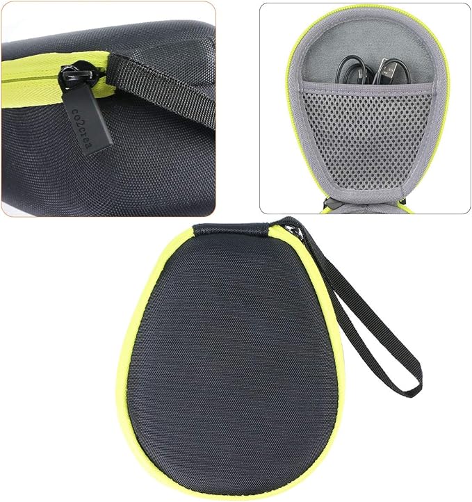 co2CREA Hard Case for SHOKZ New OpenRun Pro 2/1, OpenRun, OpenMove, OpenSwim Pro, OpenSwim, Compatible with All SHOKZ Open-Ear Bone Conduction Sport Headphones, Black Case + Ivy Green Zipper