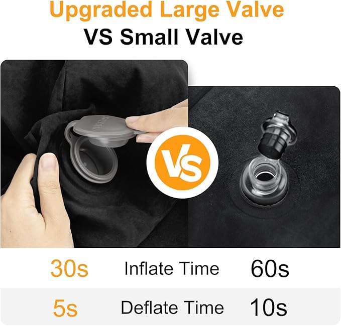 Maliton Inflatable Travel Foot Rest Pillow, Toddler Airplane Bed, Car Seat Foot Rest for Kids, Adjustable Height Leg Rest Pillow for Airplane, Home, Office(Black, 1 Pack)