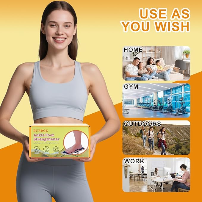 Ankle Foot Strengthener Balance Board for Sprained Ankle, Physical Therapy, Plantar Fasciitis Relief, Balance Training, Stability Exercises, Attached Instruction Manual