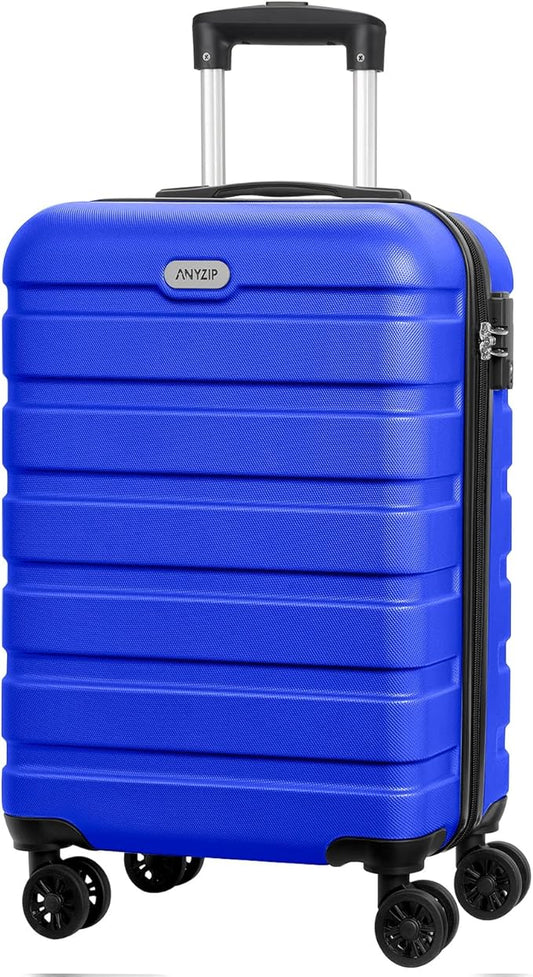 AnyZip Luggage PC ABS Hardside Lightweight Suitcase with 4 Universal Wheels TSA Lock Carry-On 20 Inch Blue