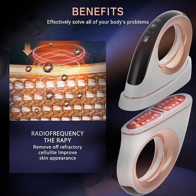 Cellulite Body Device Woman Man Radio Frequency for Woman Man Massage, Temporary Reduction in The Appearance of Cellulite (White)