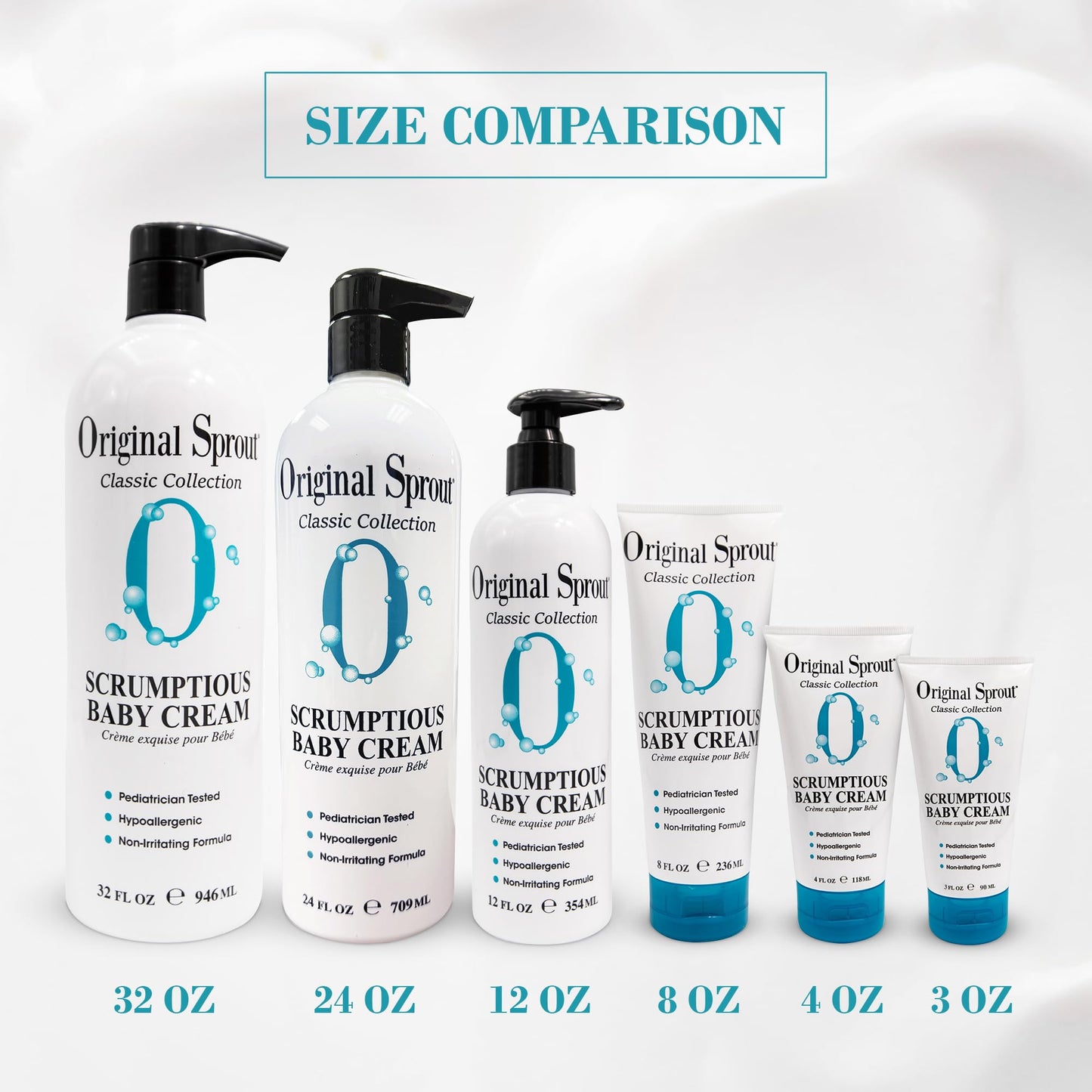 Original Sprout Scrumptious Baby Cream, Gentle Moisturizing Cream for Dry, Sensitive Skin & Diaper Rash, Non-Greasy Baby Lotion with Zinc Oxide & Calendula for Face & Body, 3 fl oz, Travel Size