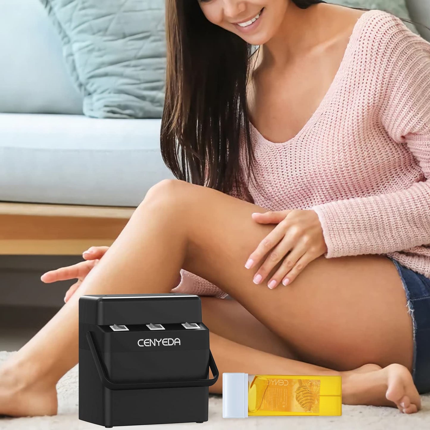 3 IN 1 Roll On Wax Kit, Waxing Kit for Hair Removal, Triple Roll-On Wax Warmer with 3 Honey Wax Cartridge Wax Roller Refill for Legs Arms and Underarm, Upgrade Heating System-Just 13 Mins Fast