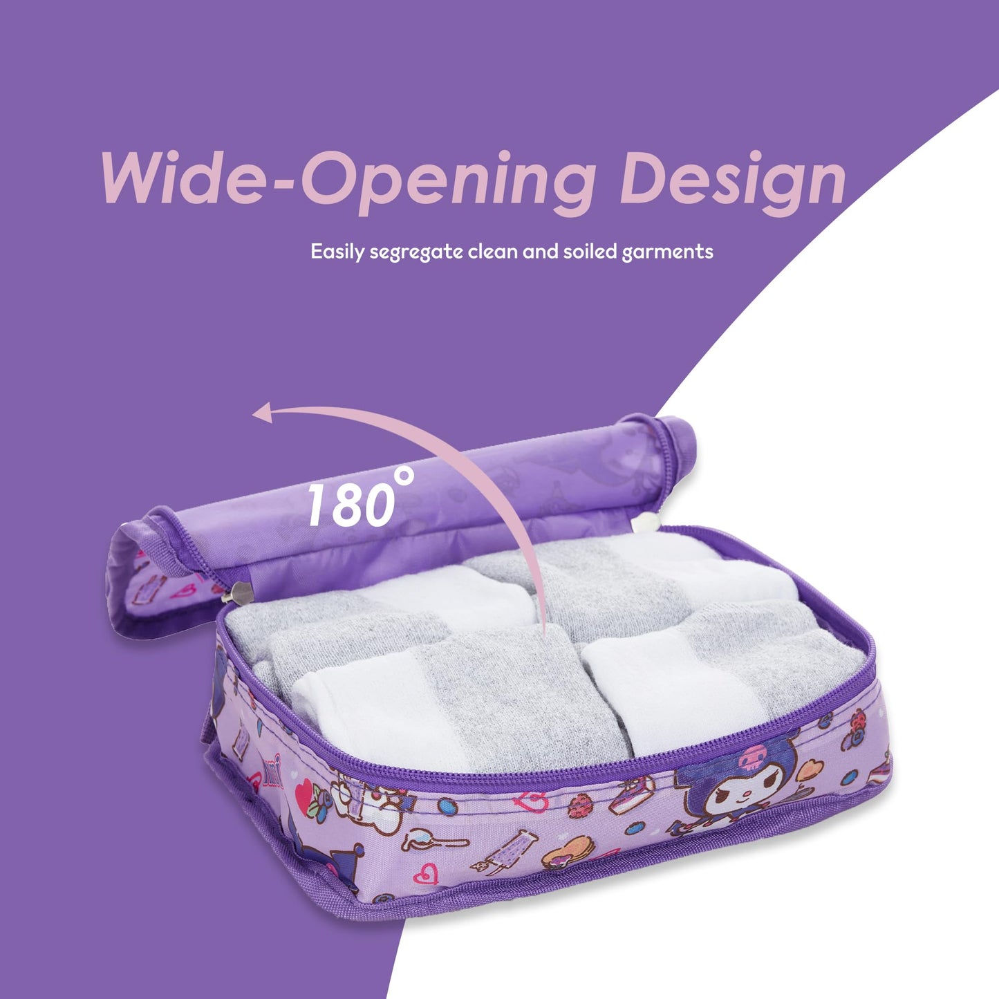 Sanrio's Hello Kitty Packing Cubes - 5 Piece Packing Cube Bags - Travel Essentials - Suitcase Luggage Organizer Set - Hello Kitty and Friends, My Melody, Kerromi, Kerropi, Badtz-Maru (Kerromi)