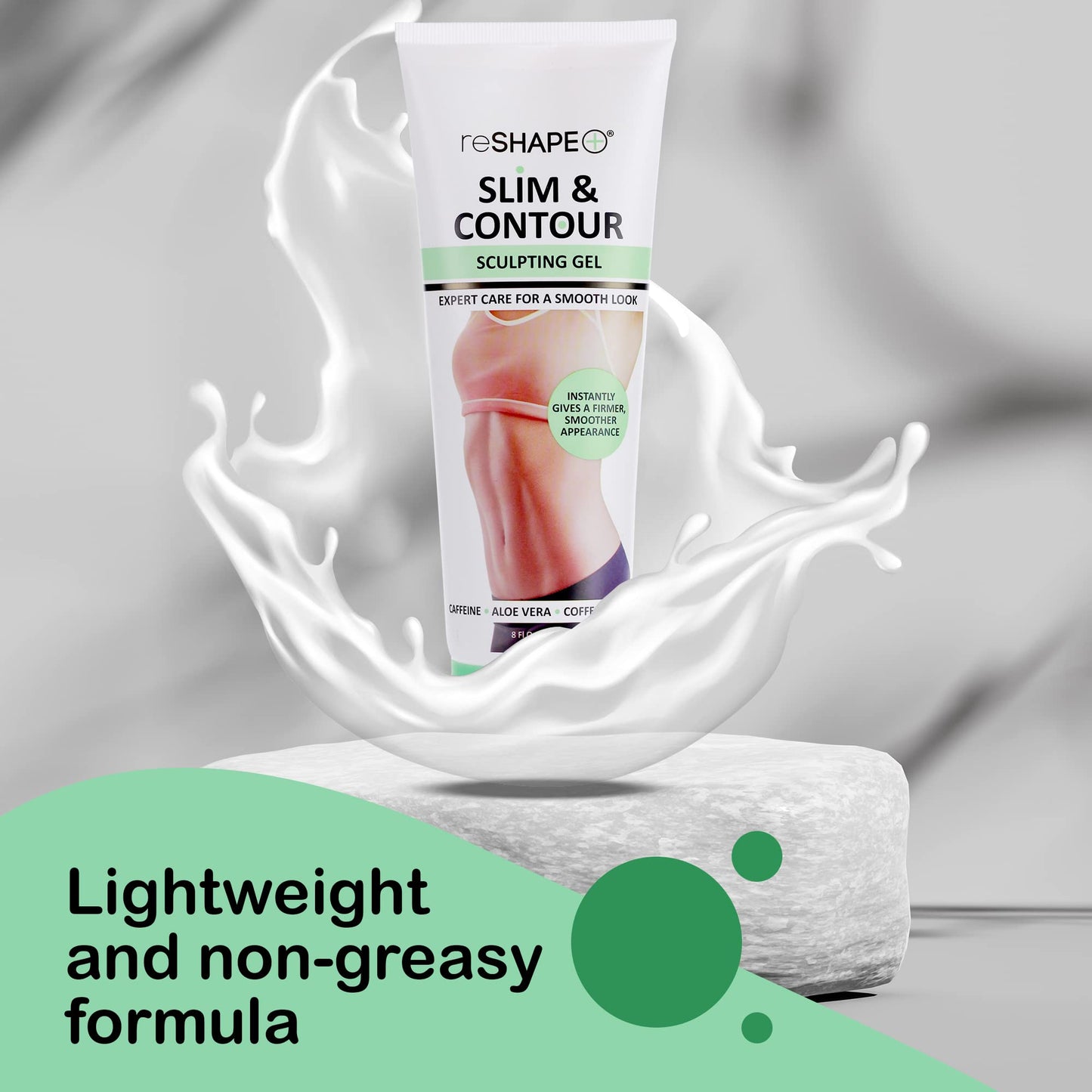 Reshape+ Tummy Tightening Cream Anti Cellulite Slimming Body Firming Gel – Body Sculpting Hydrating Gel Fades Stretch Marks, Tightens Loose Belly Skin & Skin On Legs, Arms, Body, & Butt