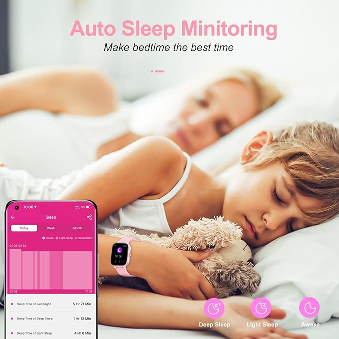 Kids Fitness Tracker Watch, IP68 Kids Waterproof Smart Watch with 19 Sport Modes, Pedometers, Sleep Mode for Boys Girls