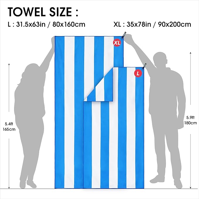 4Monster Microfiber Beach Towel Quick Dry,Super Absorbent Lightweight Travel Towel for Swimmers, Sand Free Camping Towel, Beach Towels for Pool,Swim,Water Sports,Yoga