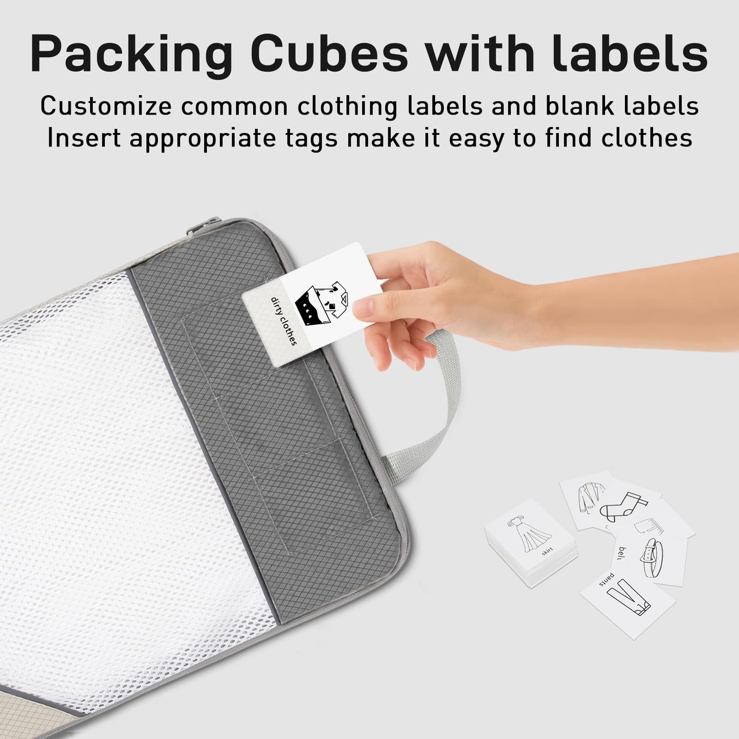 Compression Packing Cubes for Travel 6 Set Expandable Packing Organizers Durable Luggage Bags Organizers for Suitcases Travel Accessories (Gray)