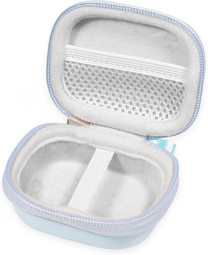 CaseSack Case for JLab Go Pop+,Go Air Pop, Air, Air Tones+/ Tones, JBuds Mini True Wireless Earbuds, Compact Organizer for The Charger case and Charger Cord (Blue)