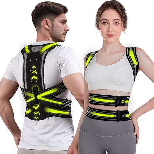 Back Brace Posture Corrector for Women and Men, Adjustable Full Back Support, Muscle Memory Support Straightener, Providing Pain Relief from Neck, Shoulder and Back L