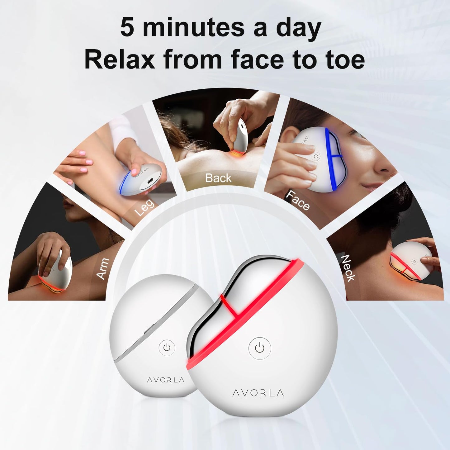 AVORLA LED Gua Sha Facial Tool with Heat and Microcurrent, Skin Toning Device, Skin Light Therapy Anti-Aging/Anti-Wrinkles,face Lift, Eye/face Puffiness, Skin Firm