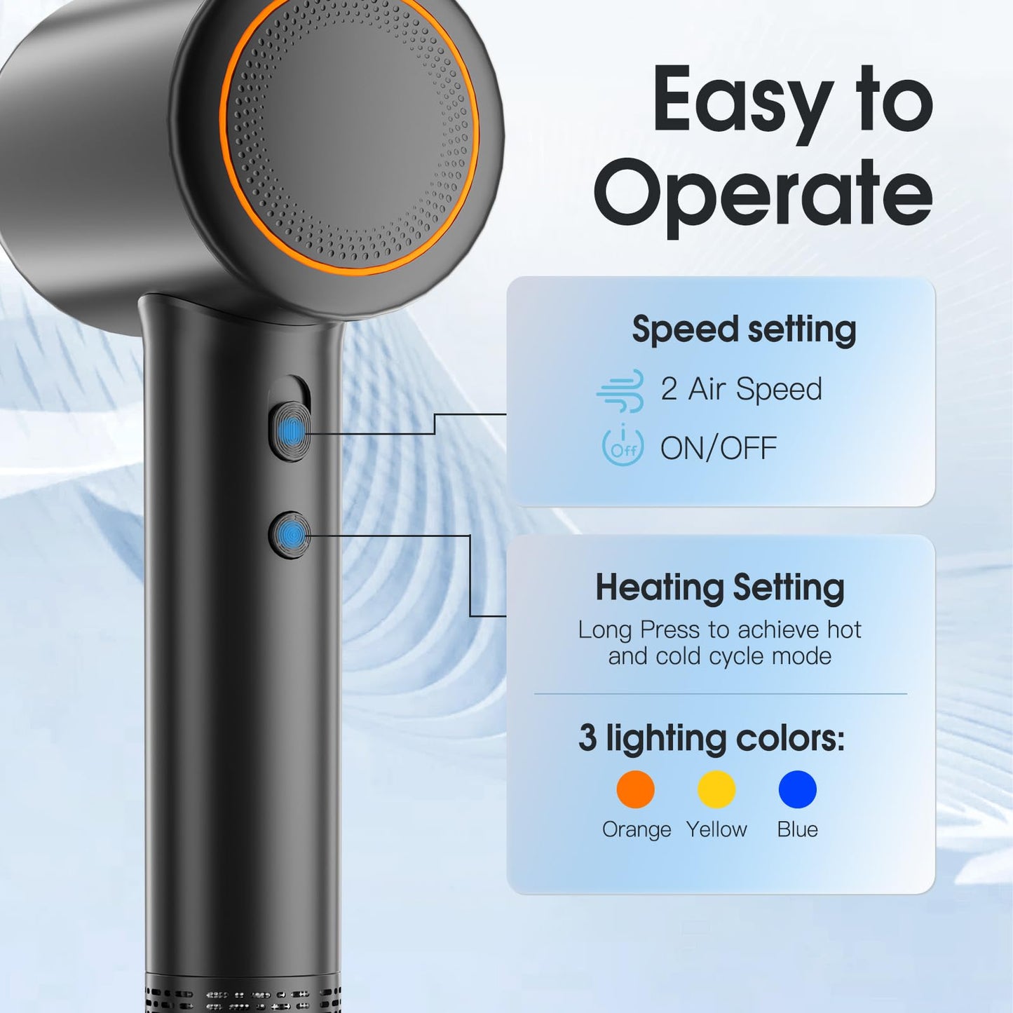 Diffuser Hair Dryer, 110,000 RPM Brushless Motor High-Speed Low Noise Thermo-Control Hair Dryers, Negative Ionic Blow Dryer,Fast-Drying Portable Hairdryer for Home, Travel Birthday Gift for Women Mom