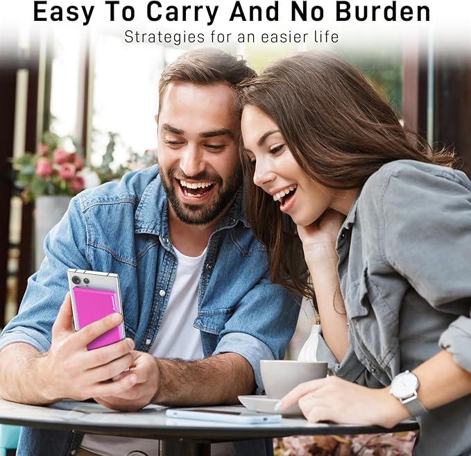 Auskang Pink USB-C Portable Charger with Built in Cable-5000mAh Slim Power Bank Compatible with iPhone16 15 Series/Samsung/Google Pixel/Android Phones etc-Thin Battery Pack for Outdoor Travel