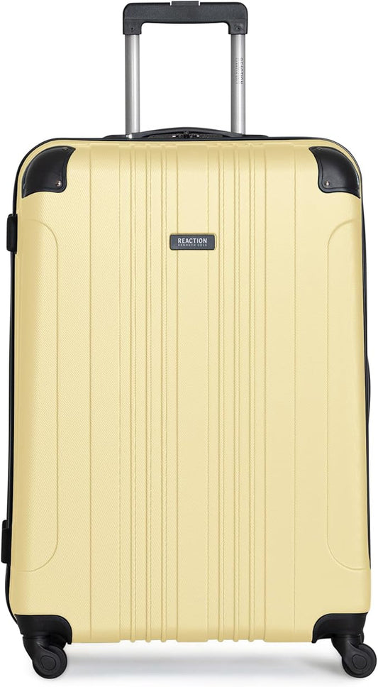 Kenneth Cole REACTION Bounds Lightweight Hardshell 4-Wheel Spinner Luggage, Pale Banana, 28-Inch Checked