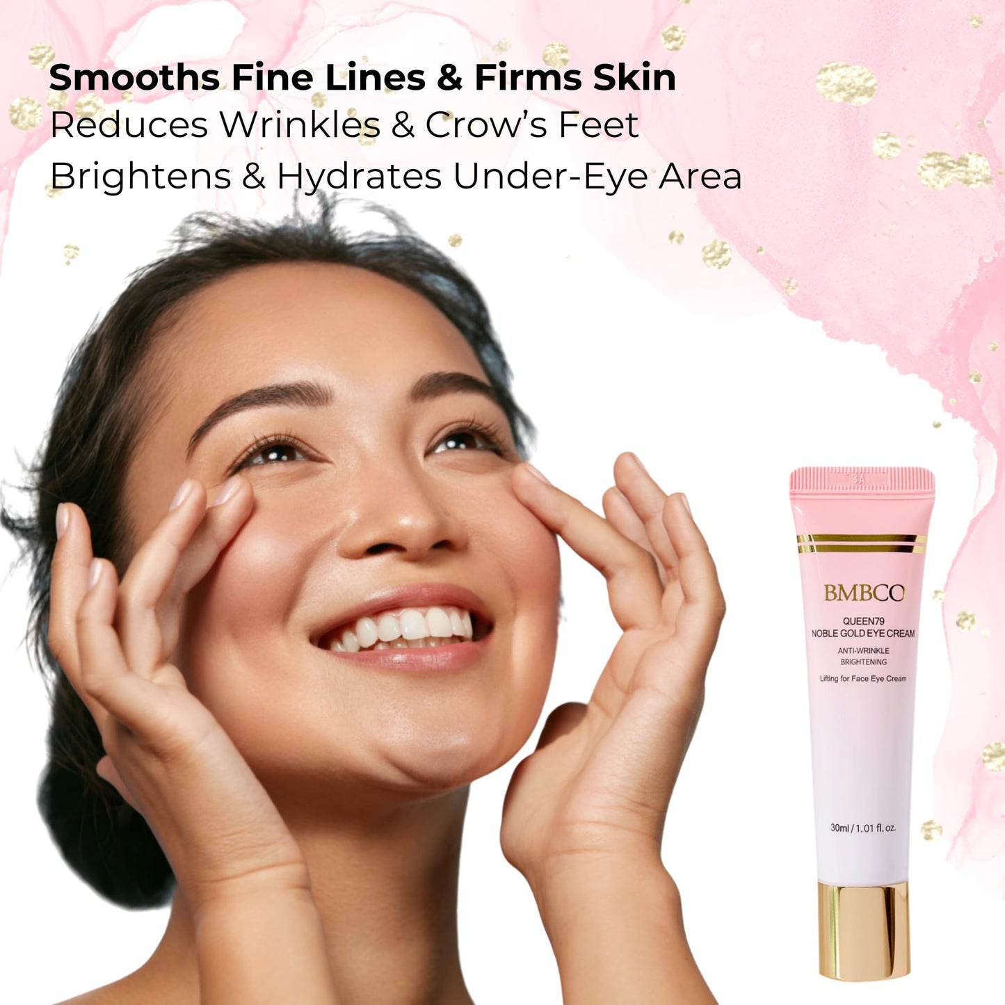 BMBCO 24K Gold Eye Cream – Dark Circle & Wrinkle Treatment, Hydrating & Brightening Under Eye Care, Anti-Aging & Firming for Fine Lines, Korean Skincare for Women & Men